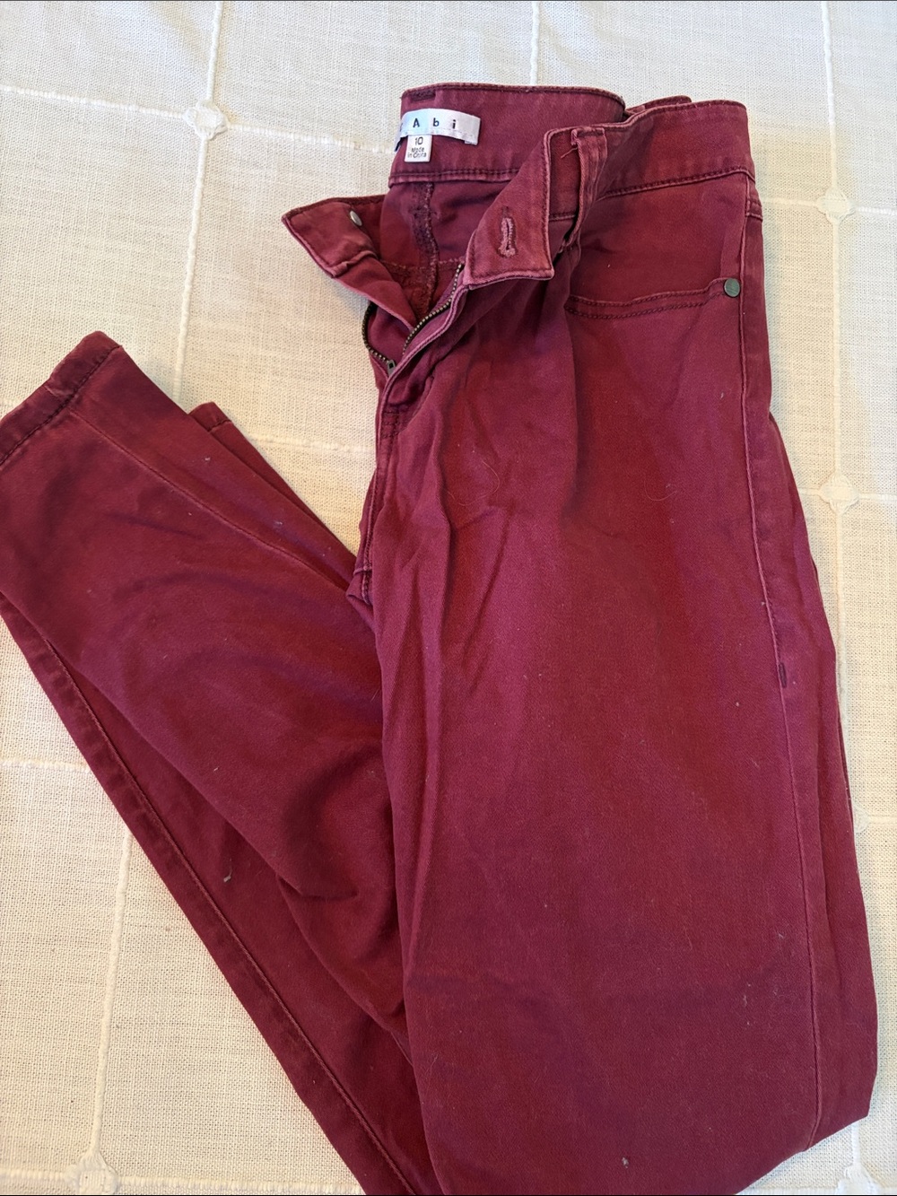 CAbi Wine Red Straight Leg Pants